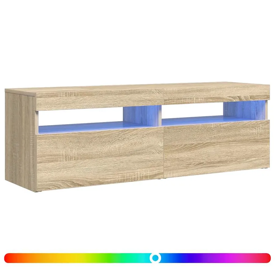 Meuble TV avec lumières LED chêne sonoma 120x35x40 cm - 2