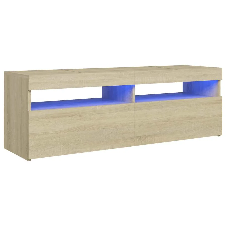 Meuble TV avec lumières LED chêne sonoma 120x35x40 cm - 3