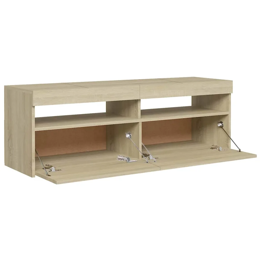 Meuble TV avec lumières LED chêne sonoma 120x35x40 cm - 8