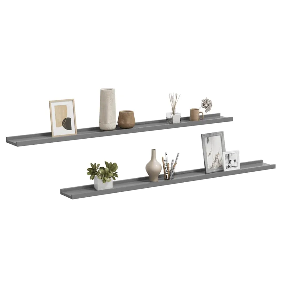 Étagères murales 2 pcs Gris 115x9x3 cm - 4
