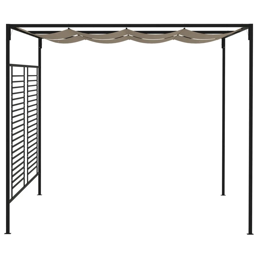 Belvédère avec auvent rétractable 3x4x2,3 m Taupe 180 g/m² - 3