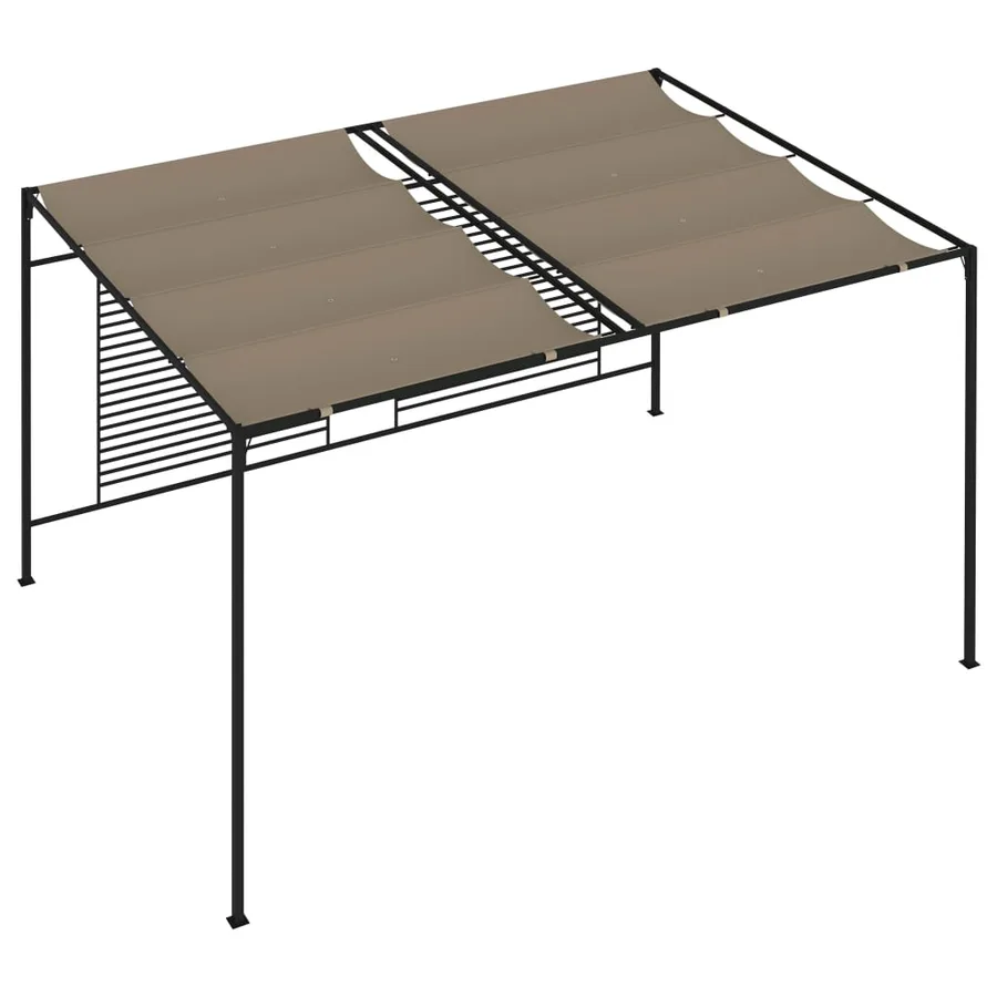 Belvédère avec auvent rétractable 3x4x2,3 m Taupe 180 g/m² - 4