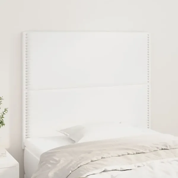 Tête de lit blanche 100 x 5 x 118/128 cm similicuir