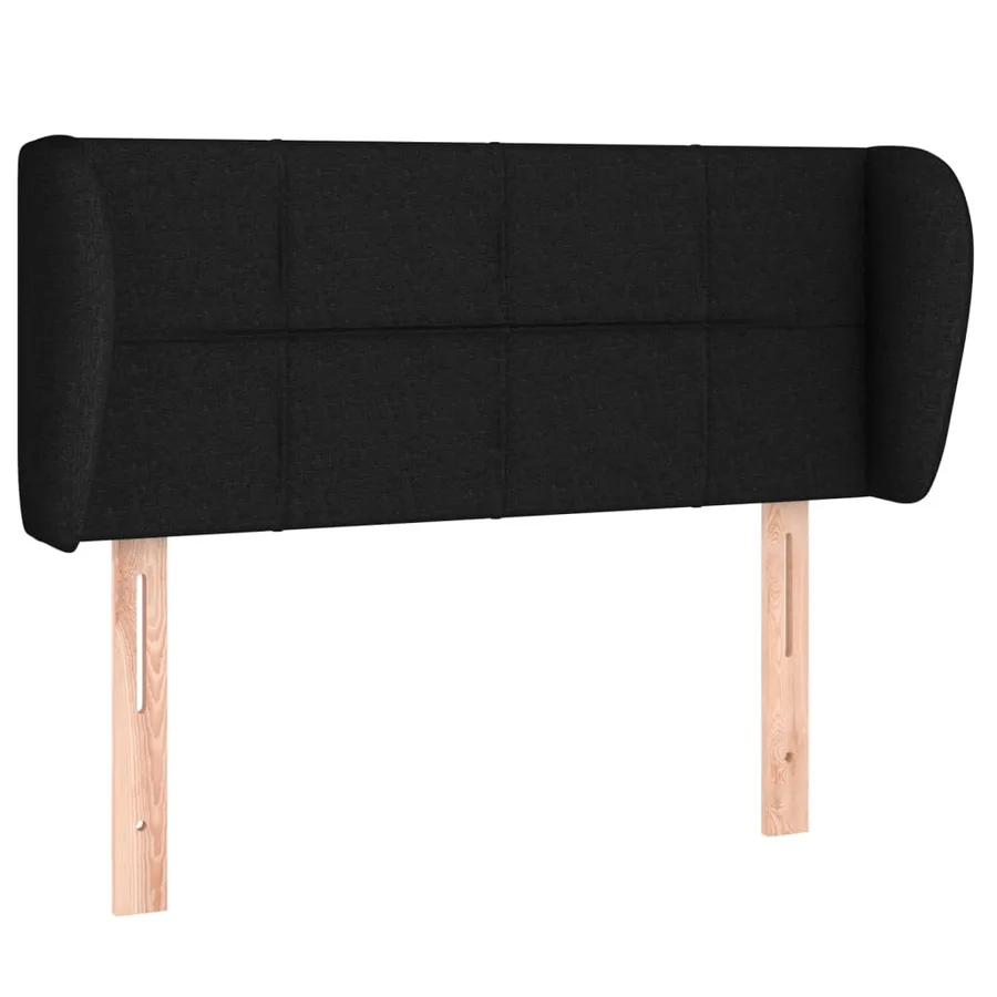Tête de lit avec oreilles Noir 93x23x78/88 cm Tissu - 2
