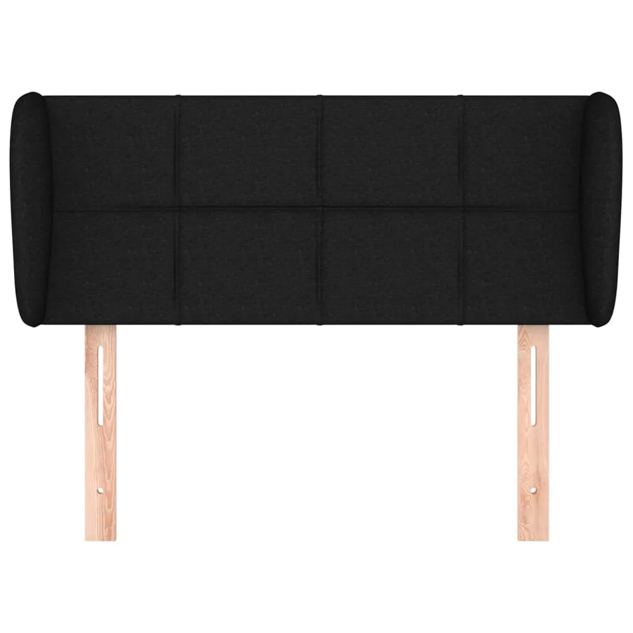 Tête de lit avec oreilles Noir 93x23x78/88 cm Tissu - 3