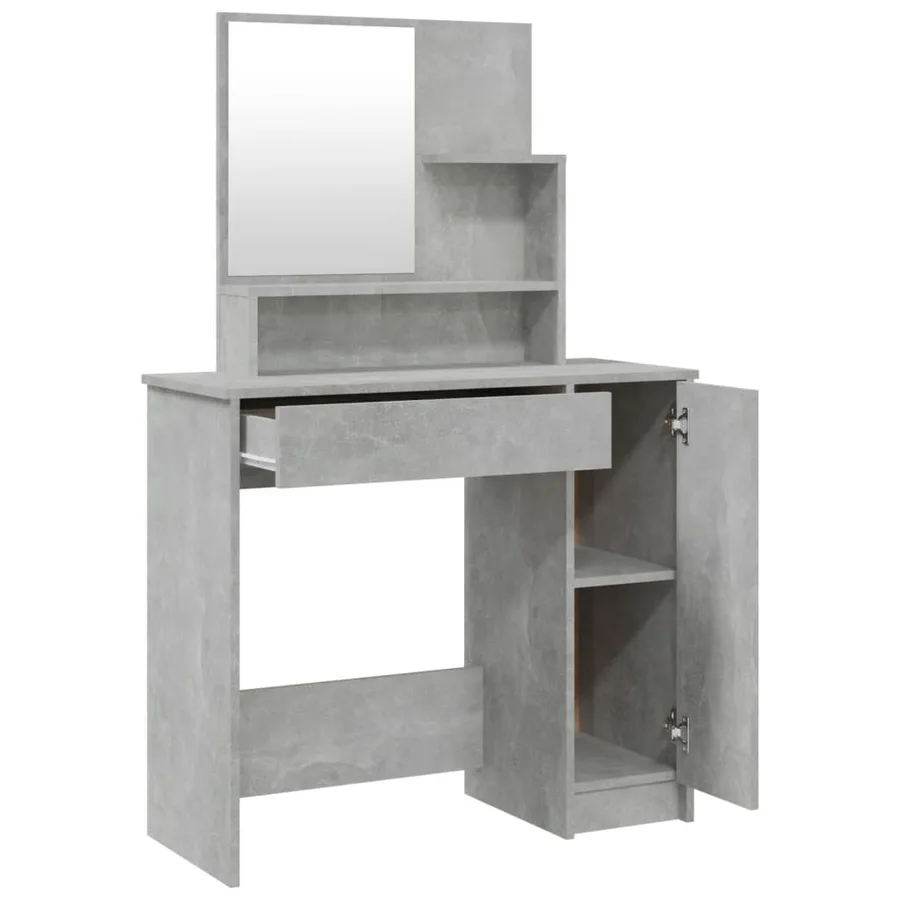 Coiffeuse avec miroir Gris béton 86,5x35x136 cm - 7