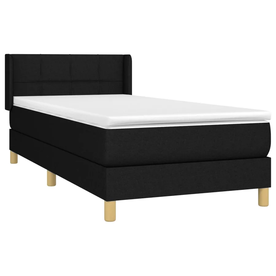 Sommier à lattes de lit avec matelas Noir 90x190 cm Tissu - 3