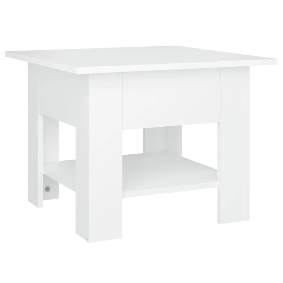 Table basse blanc 55x55x42 cm bois d'ingénierie - 2