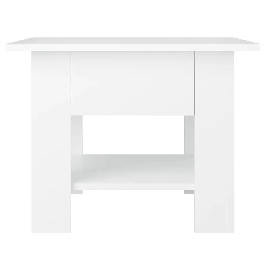 Table basse blanc 55x55x42 cm bois d'ingénierie - 4