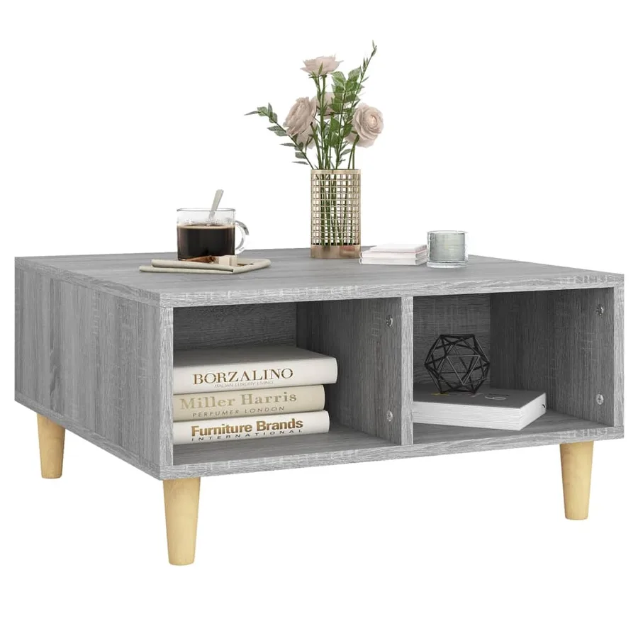 Table basse sonoma gris 60x60x30 cm bois d'ingénierie - 3
