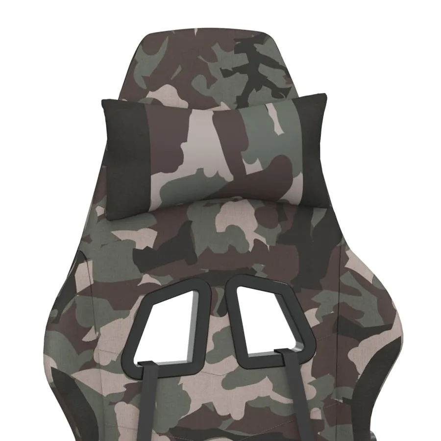 Chaise de jeu avec repose-pied Camouflage et noir Tissu - 10