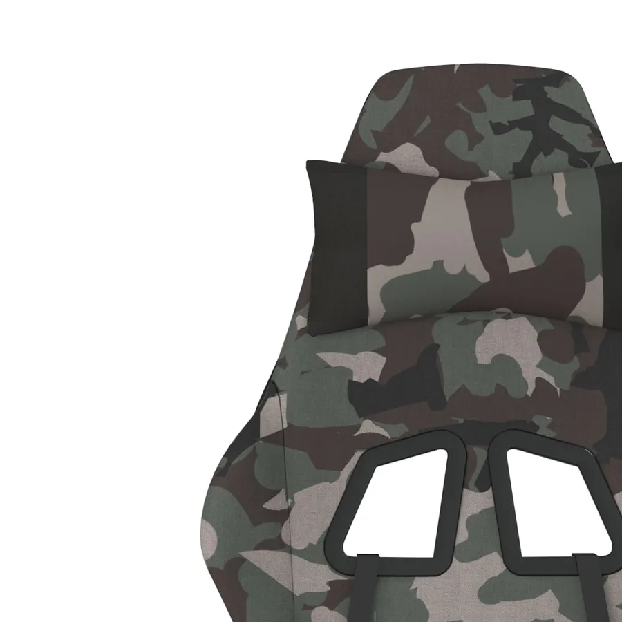 Chaise de jeu avec repose-pied Camouflage et noir Tissu - 12