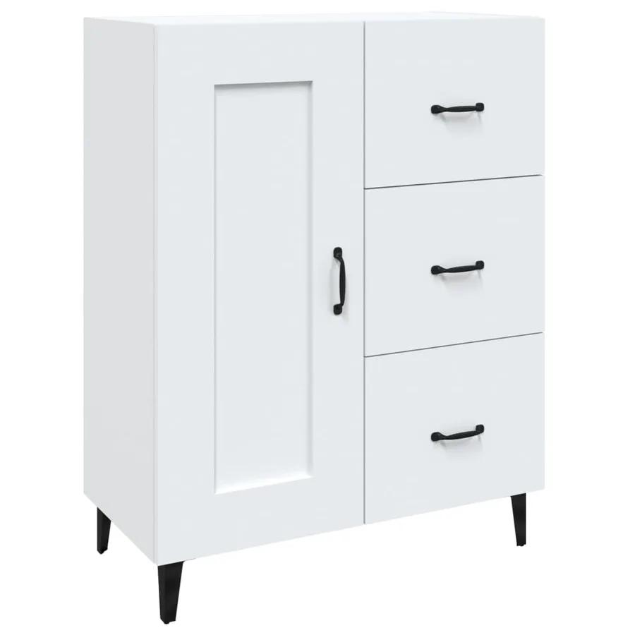 Buffet Blanc 69,5x34x90 cm Bois d'ingénierie - 2