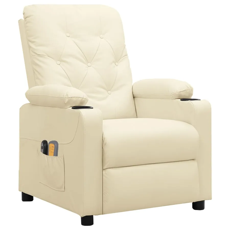 Fauteuil de massage électrique Crème Similicuir - 2
