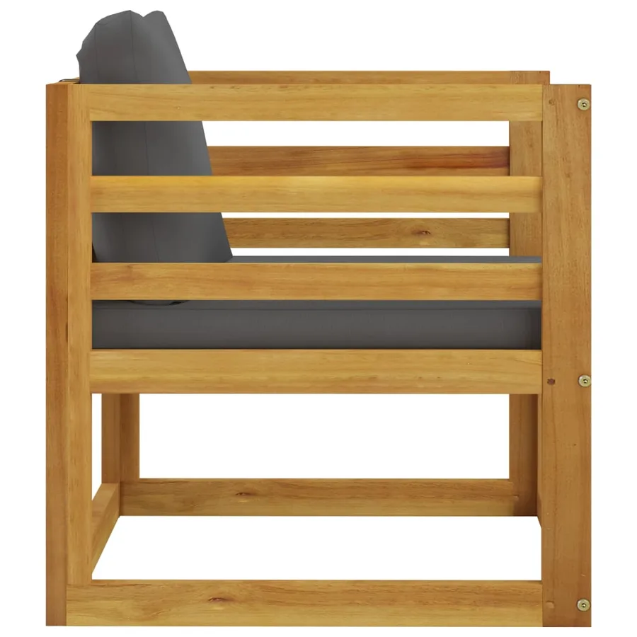 Salon de jardin 5 pcs avec coussin Bois d'acacia solide - 10