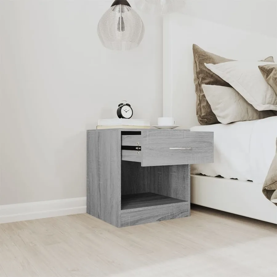 Tables de chevet 2 pcs avec tiroir Sonoma gris - 4