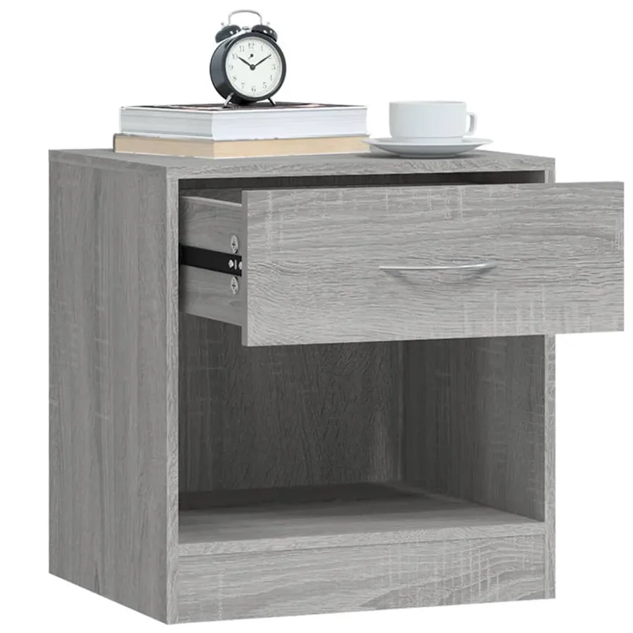 Tables de chevet 2 pcs avec tiroir Sonoma gris - 5