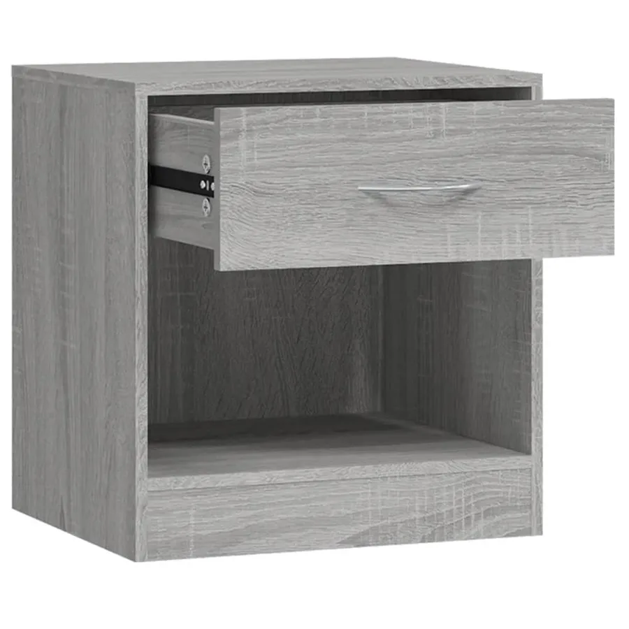 Tables de chevet 2 pcs avec tiroir Sonoma gris - 7