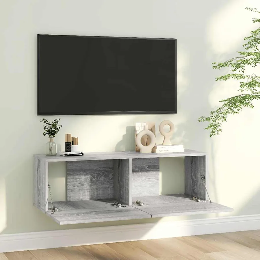 Armoire murale TV Sonoma gris 100x30x30 cm Bois d'ingénierie - 3