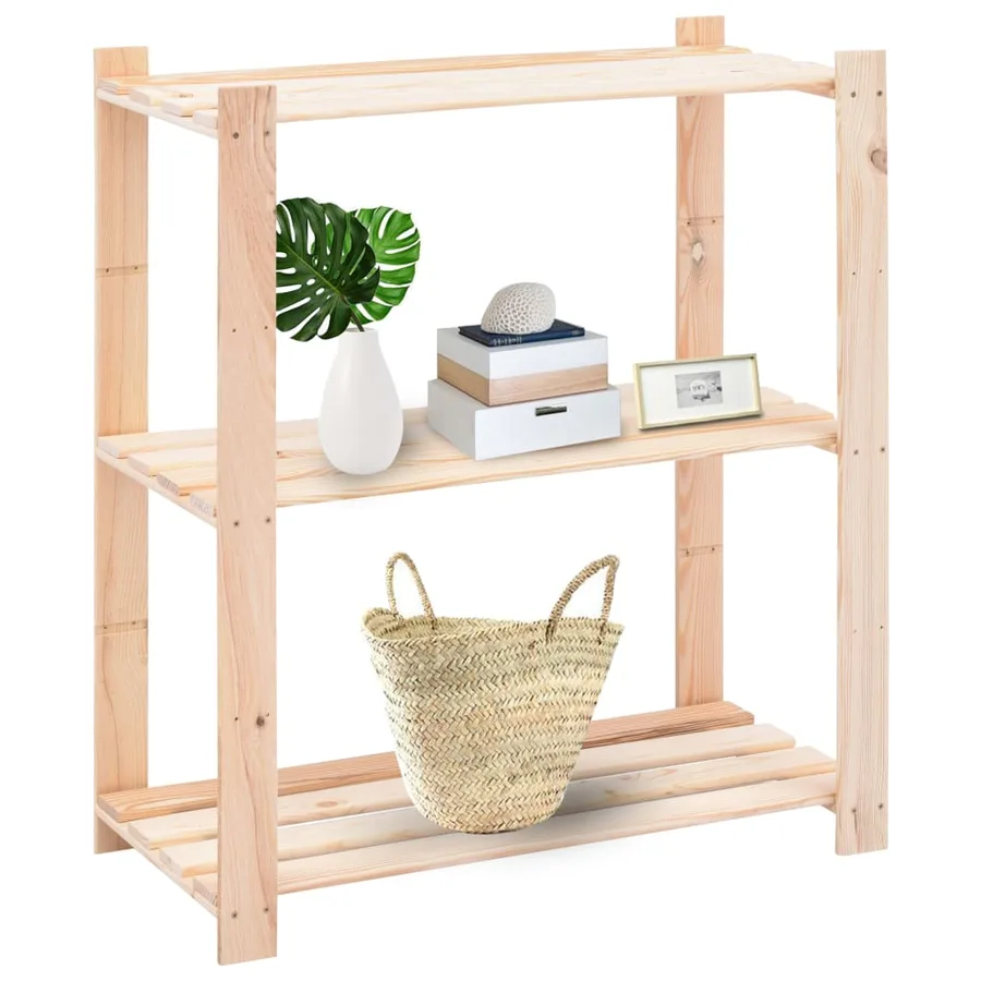 Étagères de rangement à 3 niveaux 5 pcs 80x38x90 cm Pin 150 kg - 2