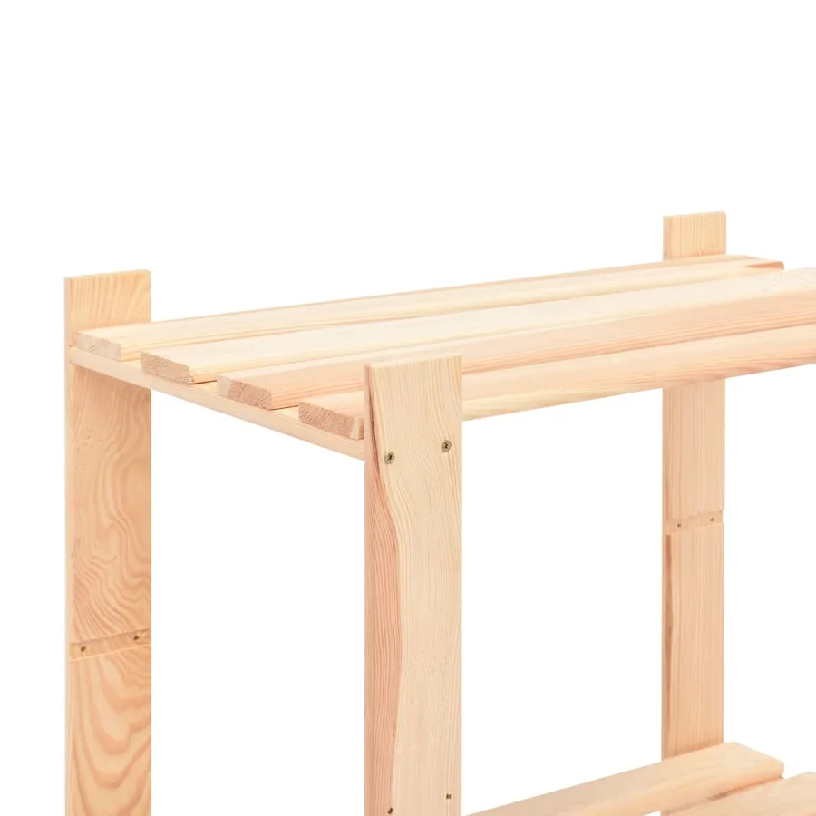 Étagères de rangement à 3 niveaux 5 pcs 80x38x90 cm Pin 150 kg - 6
