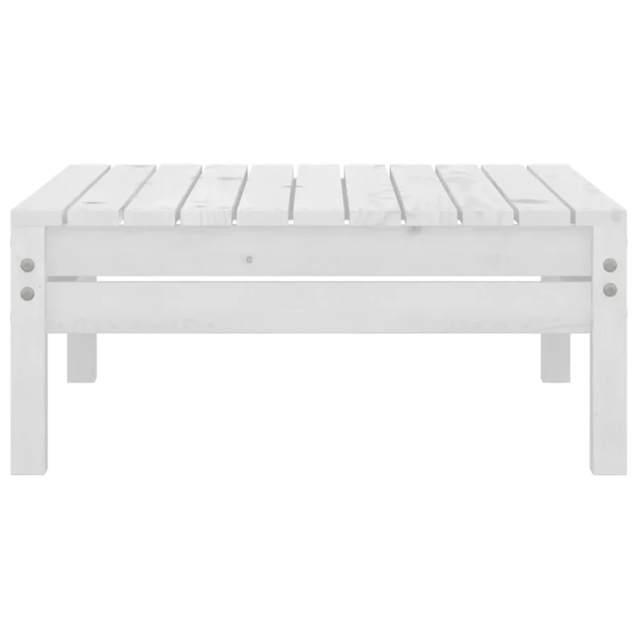 Salon de jardin 7 pcs Blanc Bois de pin massif - 15