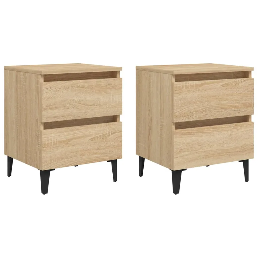 Tables de chevet 2 pcs chêne sonoma 40x35x50 cm bois ingénierie - 2