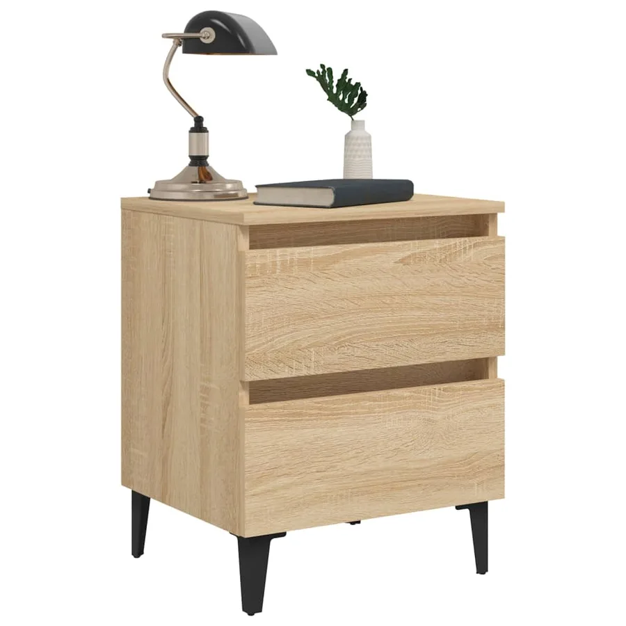 Tables de chevet 2 pcs chêne sonoma 40x35x50 cm bois ingénierie - 8