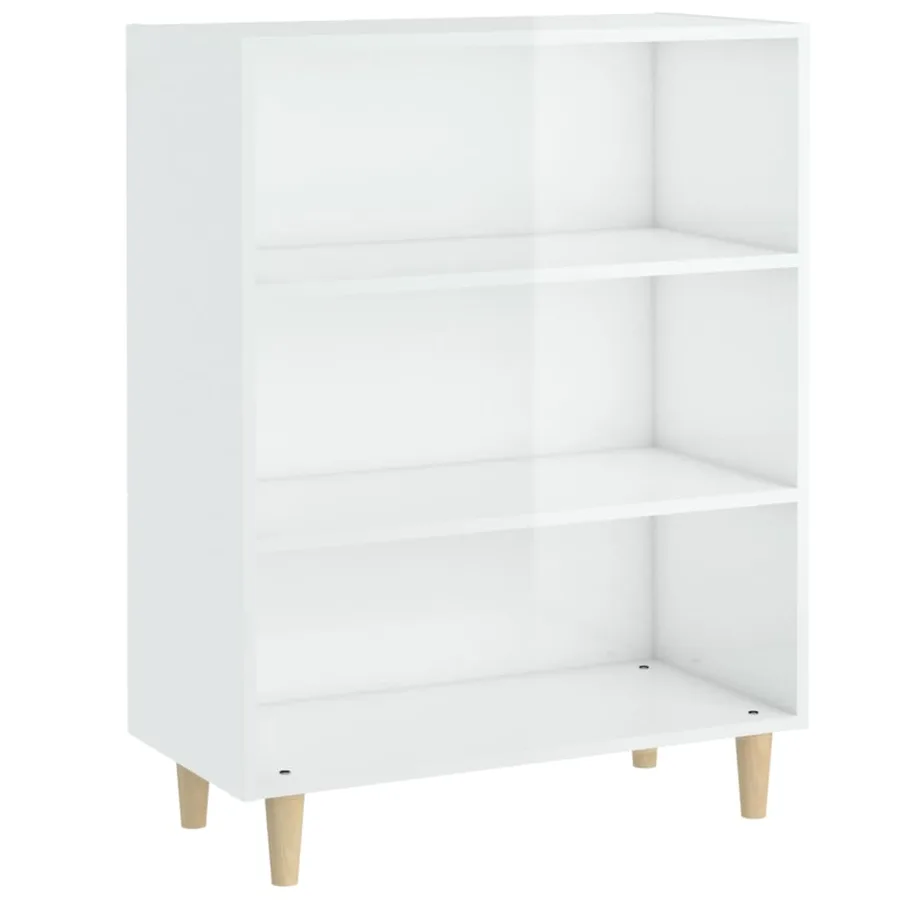 Buffet Blanc brillant 69,5x32,5x90 cm Bois d'ingénierie - 2