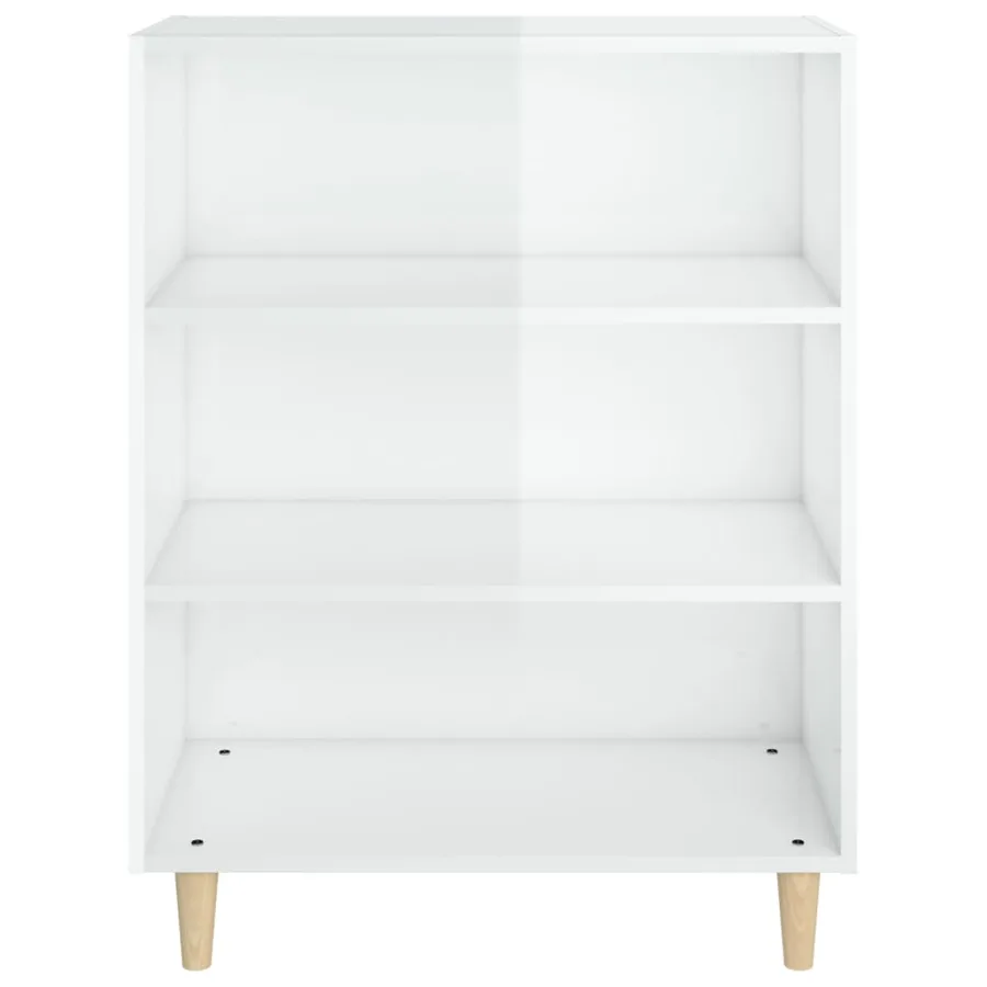 Buffet Blanc brillant 69,5x32,5x90 cm Bois d'ingénierie - 3