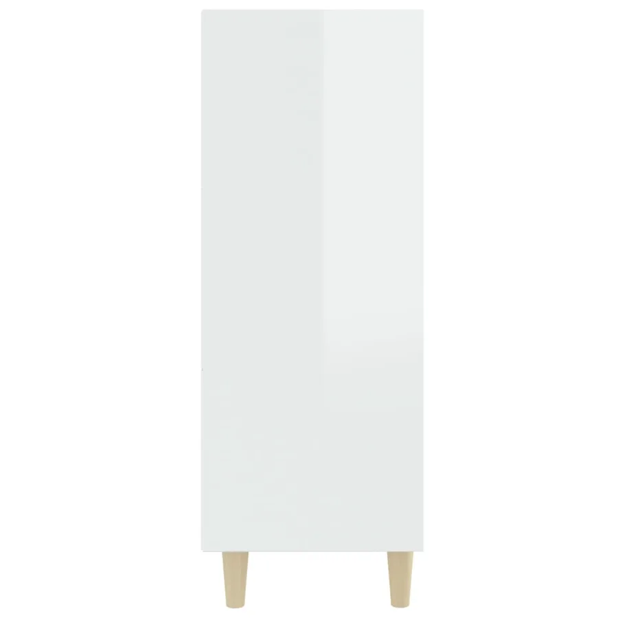 Buffet Blanc brillant 69,5x32,5x90 cm Bois d'ingénierie - 4