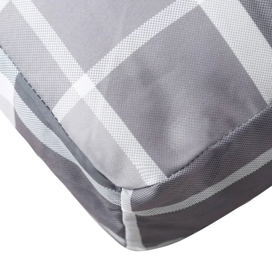 Coussins de palette lot de 2 motif à carreaux gris tissu - 7