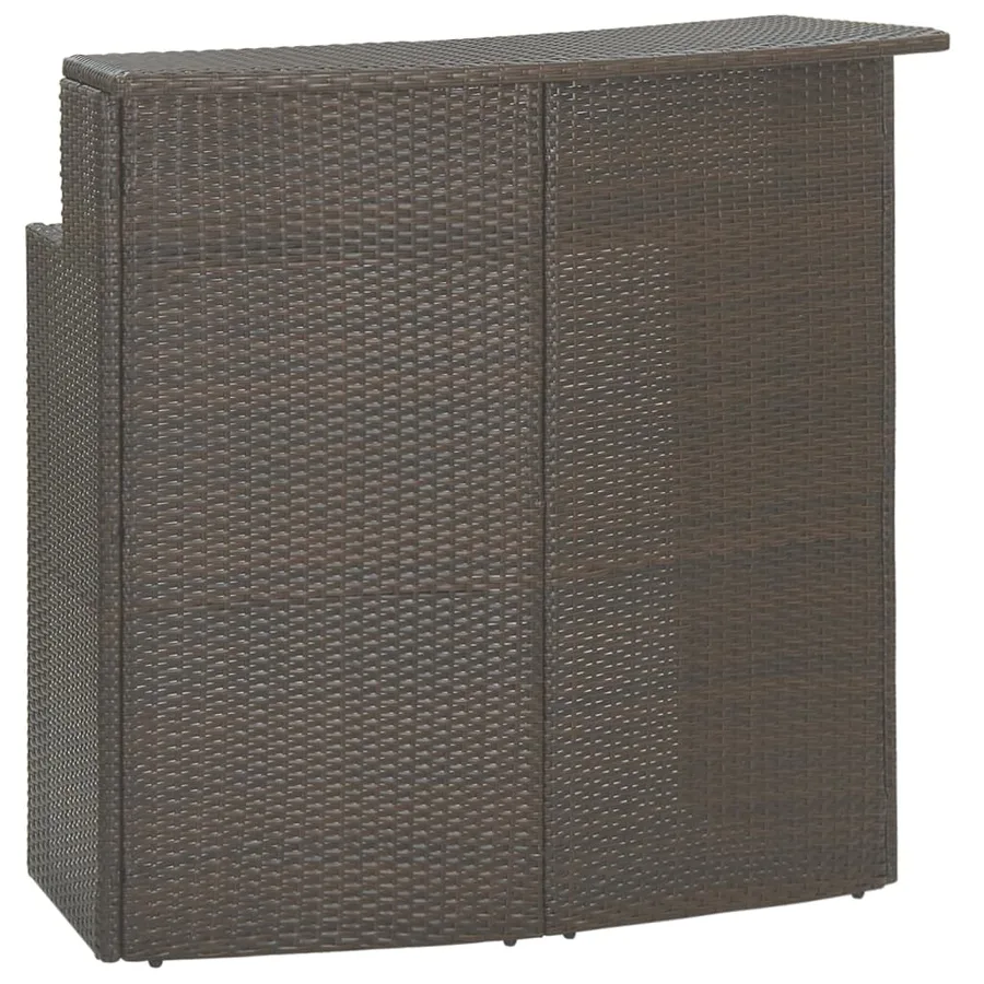 Meubles de bar de jardin 3pcs et coussins Résine tressée Marron - 7
