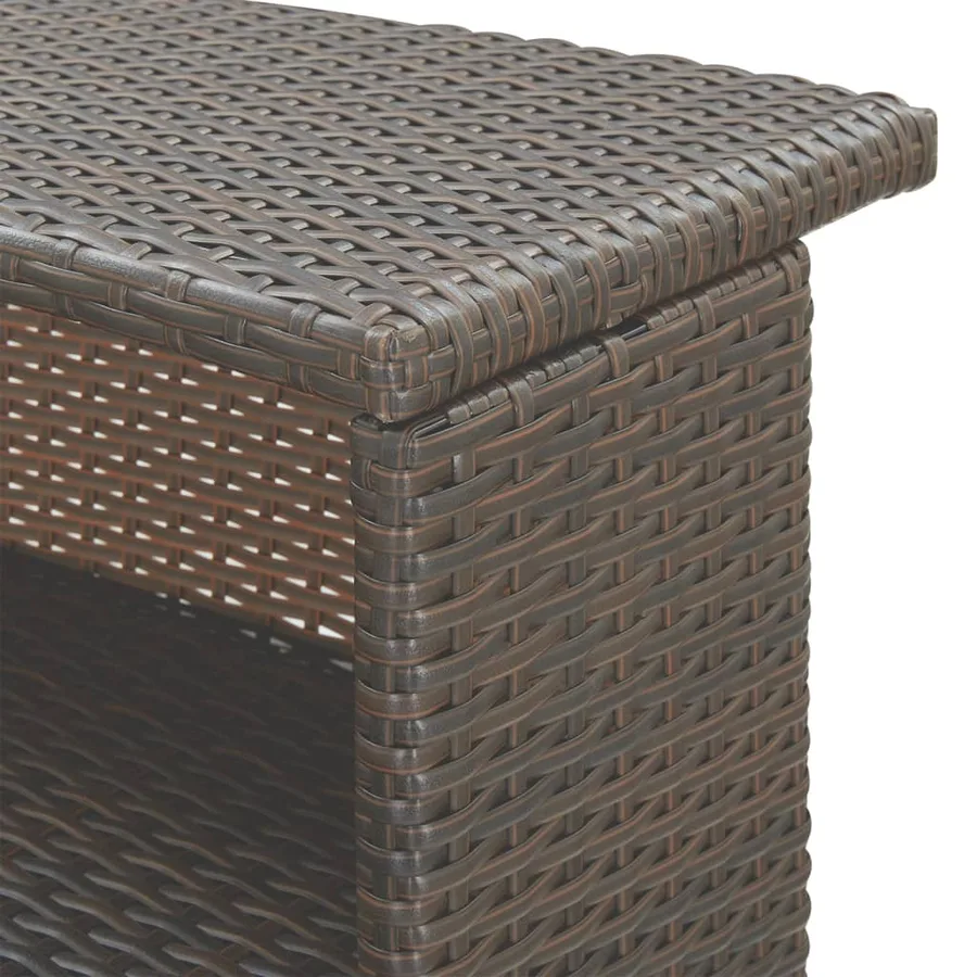 Meubles de bar de jardin 3pcs et coussins Résine tressée Marron - 8
