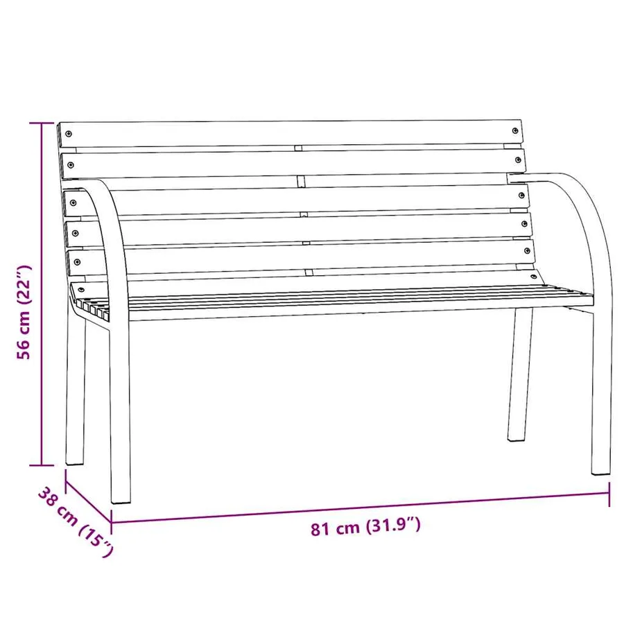 Banc de jardin pour enfants 81 cm bois de pin chinois - 7