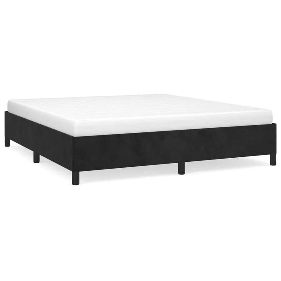 Cadre de lit sans matelas noir 160x200 cm velours - 2