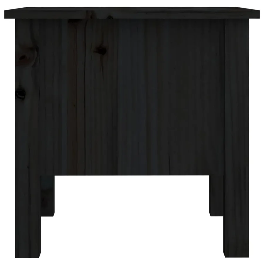 Tables d'appoint 2 pcs Noir 40x40x39 cm Bois massif de pin - 10