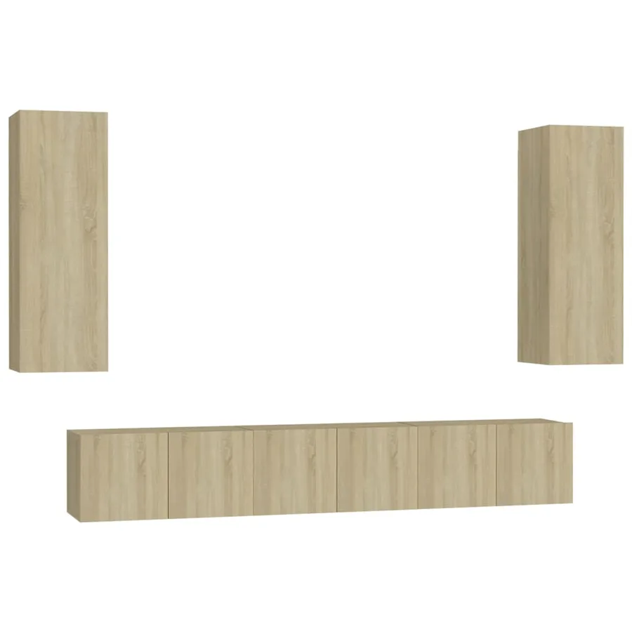 Ensemble de meubles TV 5 pcs Chêne sonoma Bois d'ingénierie - 2