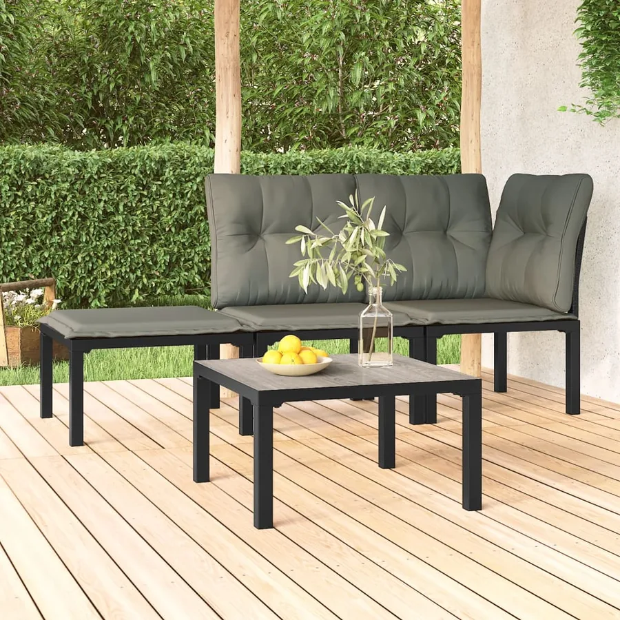 Table basse de jardin gris 55x55x31 cm DPC et acier