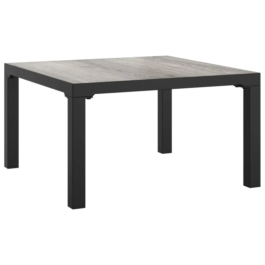 Table basse de jardin gris 55x55x31 cm DPC et acier - 2