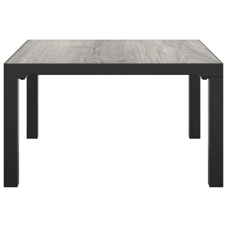 Table basse de jardin gris 55x55x31 cm DPC et acier - 3