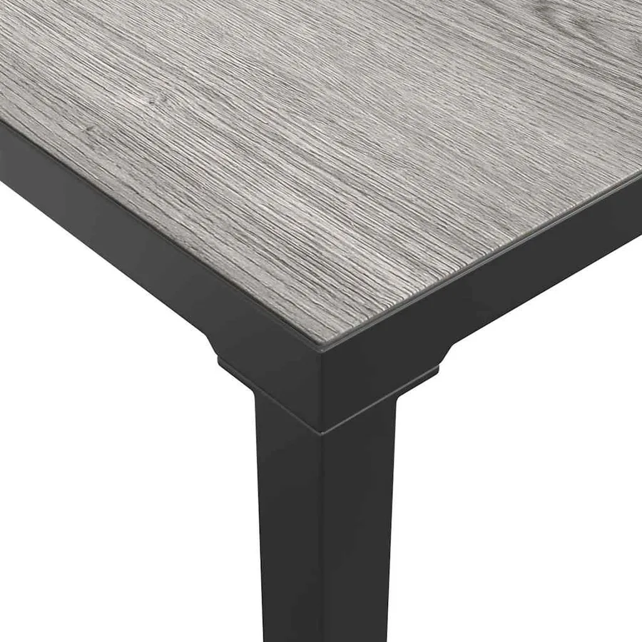 Table basse de jardin gris 55x55x31 cm DPC et acier - 4