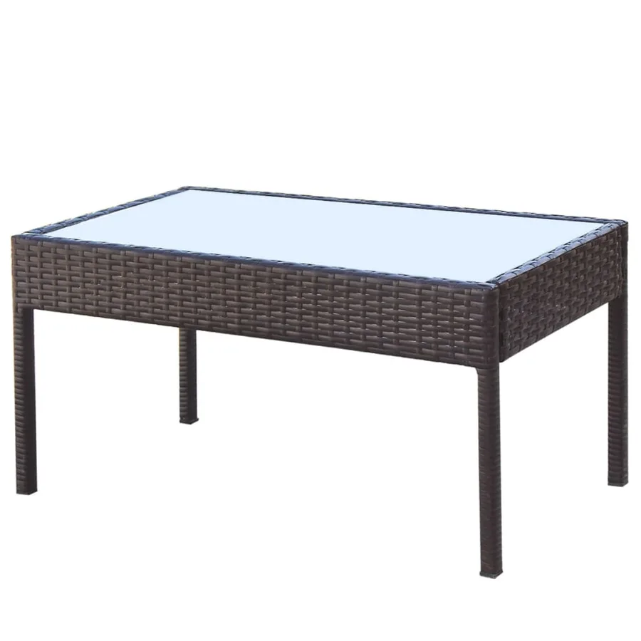 Salon de jardin 4 pcs avec coussins Résine tressée Marron - 6