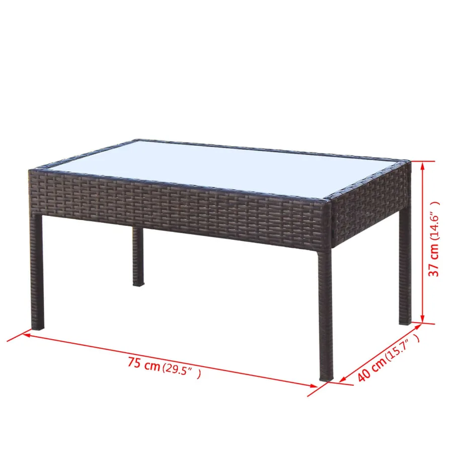Salon de jardin 4 pcs avec coussins Résine tressée Marron - 9