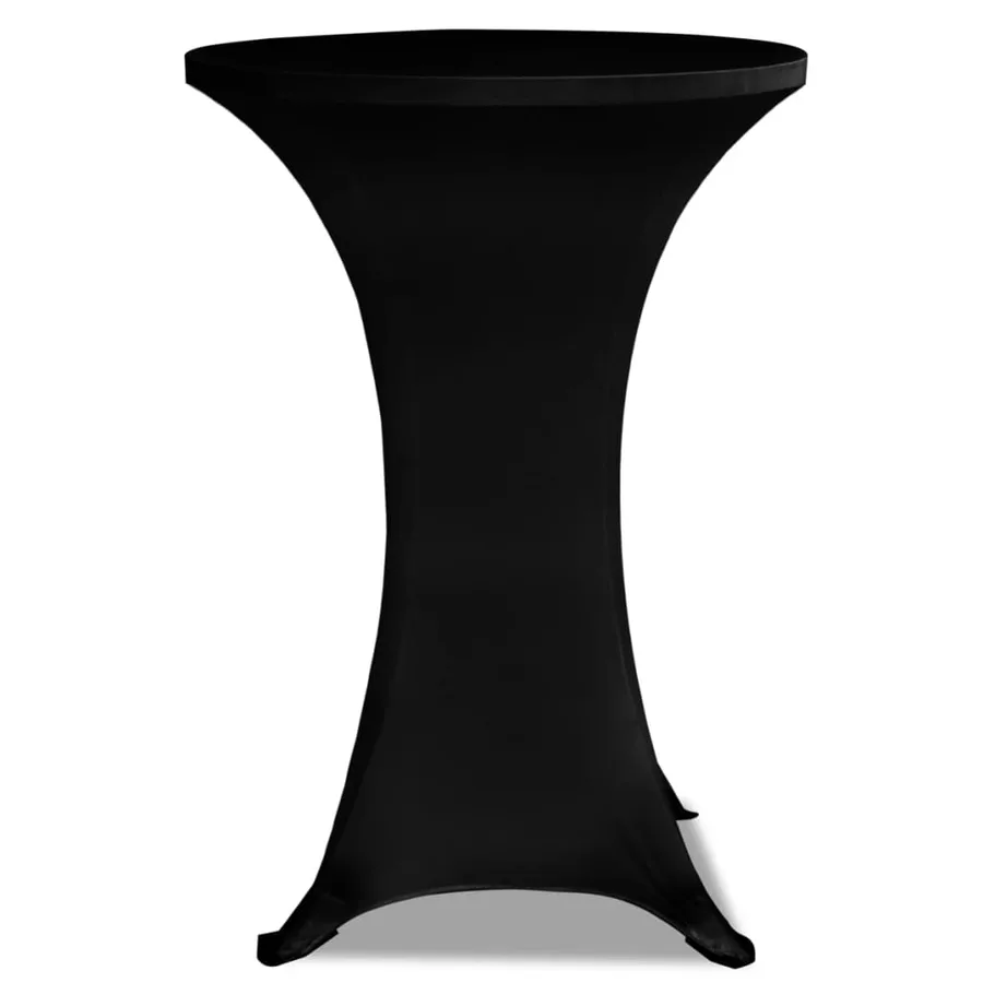 Housse de table Ø 60 cm Noir extensible 2 pcs - 3