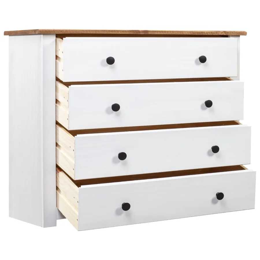 Armoire latérale Blanc 80x40x73 cm Pin Assortiment Panama - 3