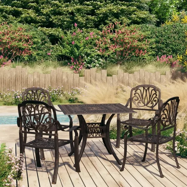 Ensemble de bistro 5 pcs Aluminium coulé Bronze