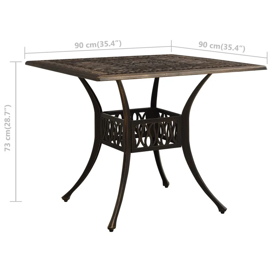 Ensemble de bistro 5 pcs Aluminium coulé Bronze - 15