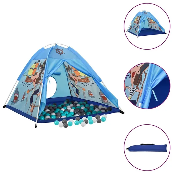 Tente de jeu pour enfants avec 250 balles Bleu 120x120x90 cm