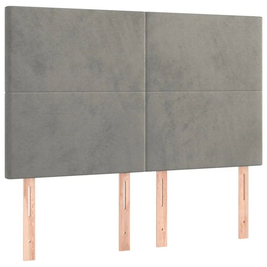 Cadre de lit sans matelas gris clair 140x200 cm velours - 9